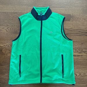 Vineyard Vines Green and Black Sporty Fleece Vest